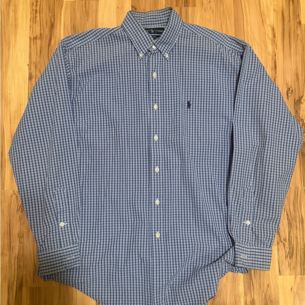 Ralph Lauren Blake VTG Button Down Shirt Men’s Medium Blue Plaid  Classic Fit